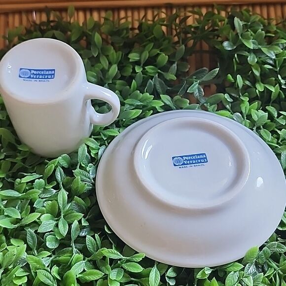Porcelana Veracruz Demitasse Teacup & Saucer Made In Brazil - Picture 4 of 4
